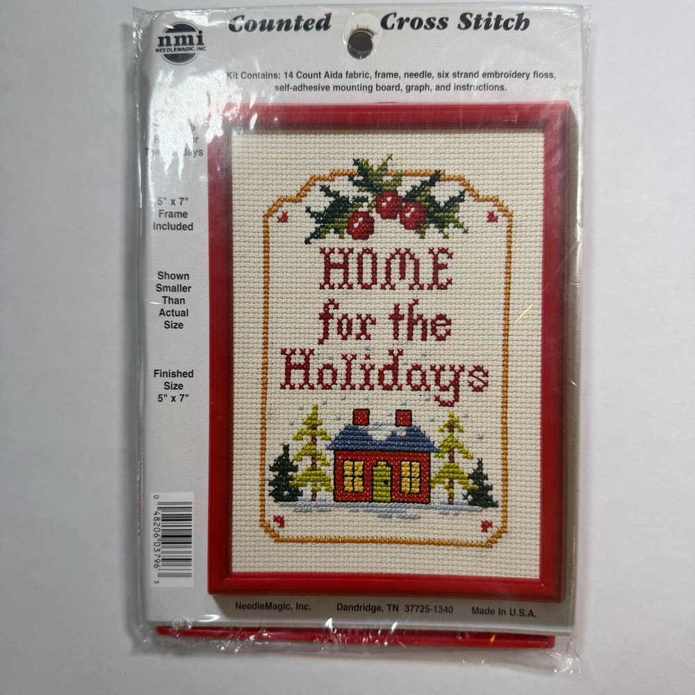 NeedleMagic Inc Counted Cross Stitch Kit Home for the Holidays 03796 New